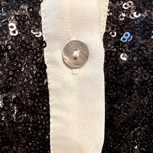 Black Sequin Button Front Tank Top by Charlotte Russe Size M - Picture 17 of 17